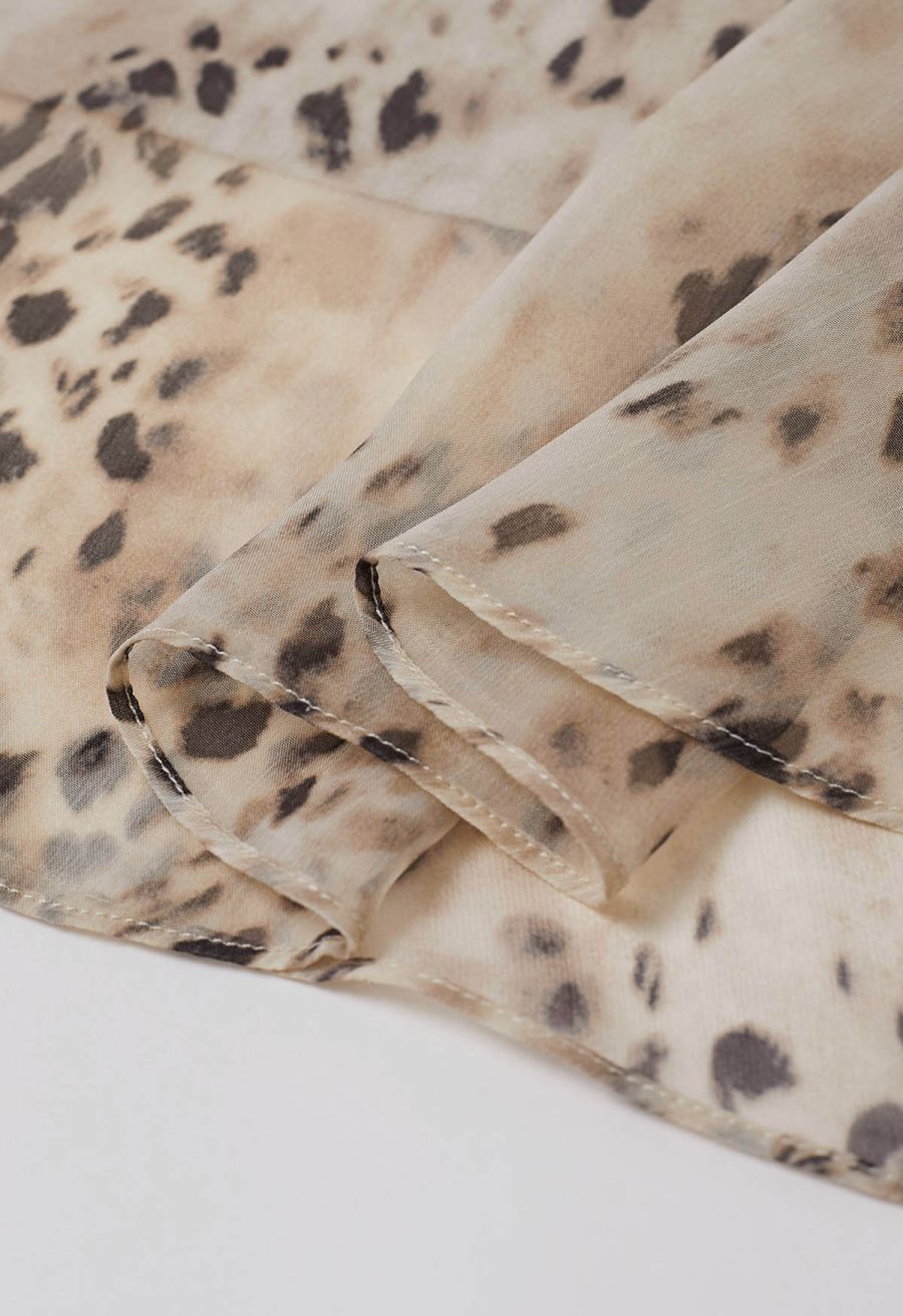 Leopard Shadows Chiffon Cami Dress