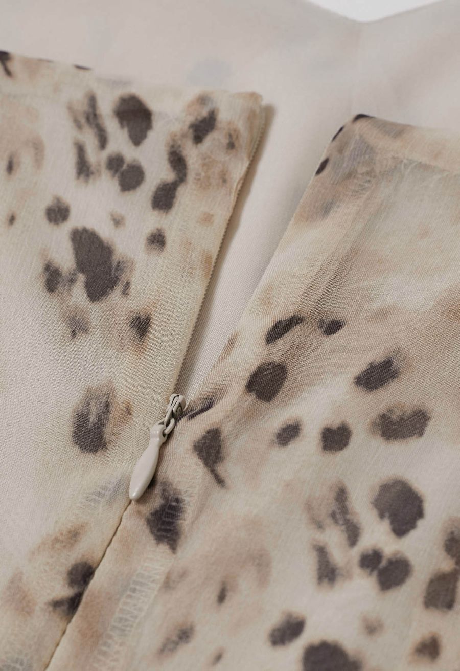 Leopard Shadows Chiffon Cami Dress