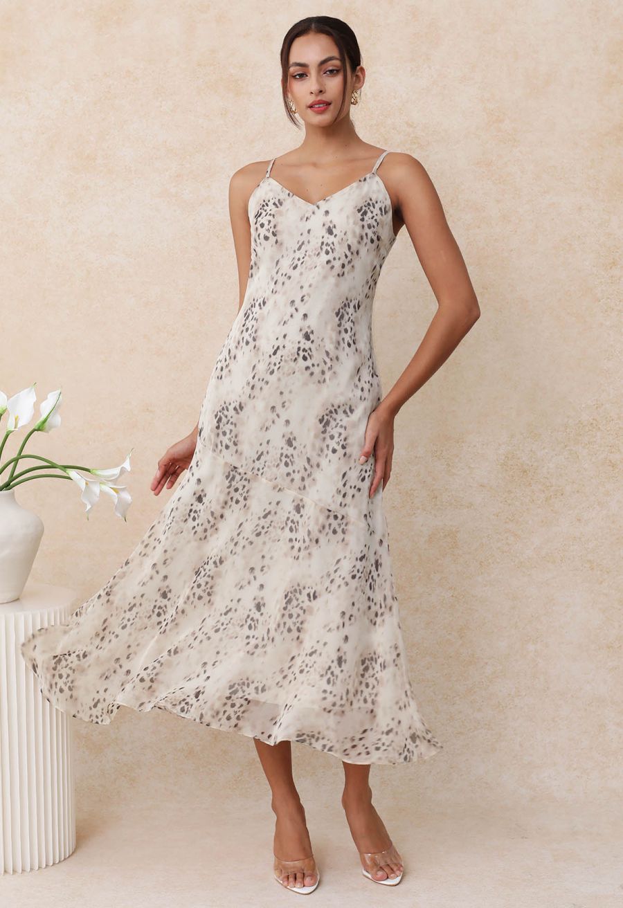Leopard Shadows Chiffon Cami Dress
