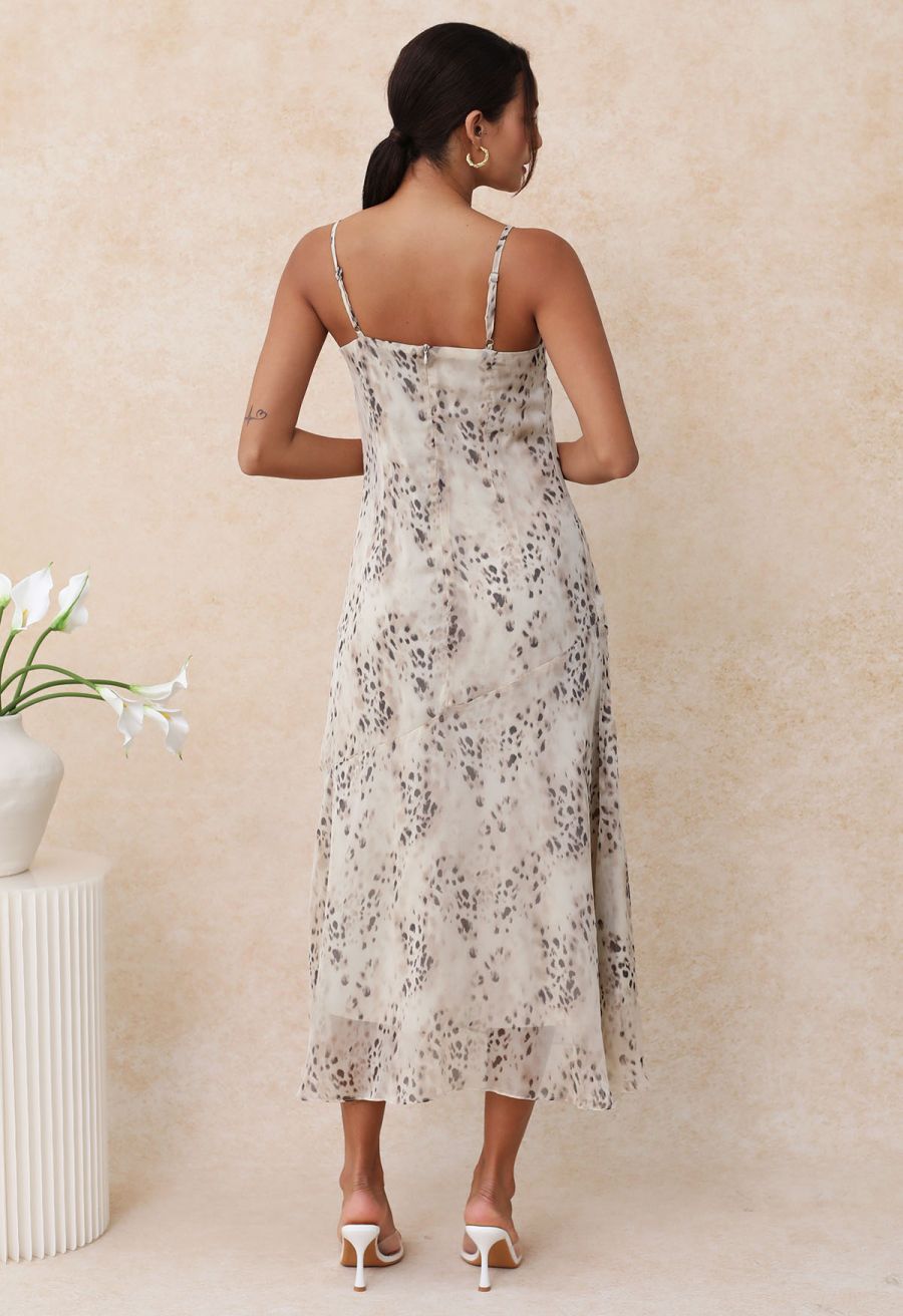Leopard Shadows Chiffon Cami Dress