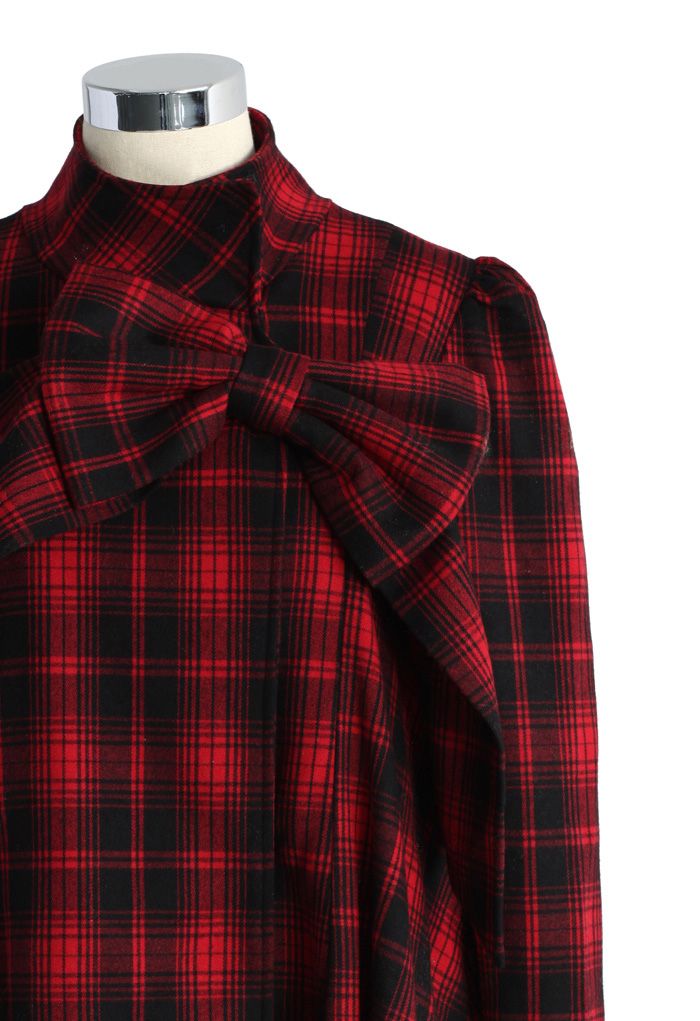 Red Tartan Dolly Dress with Big Bow