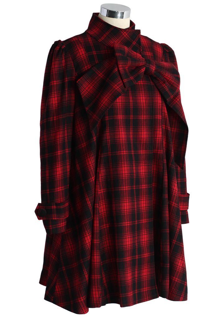 Red Tartan Dolly Dress with Big Bow