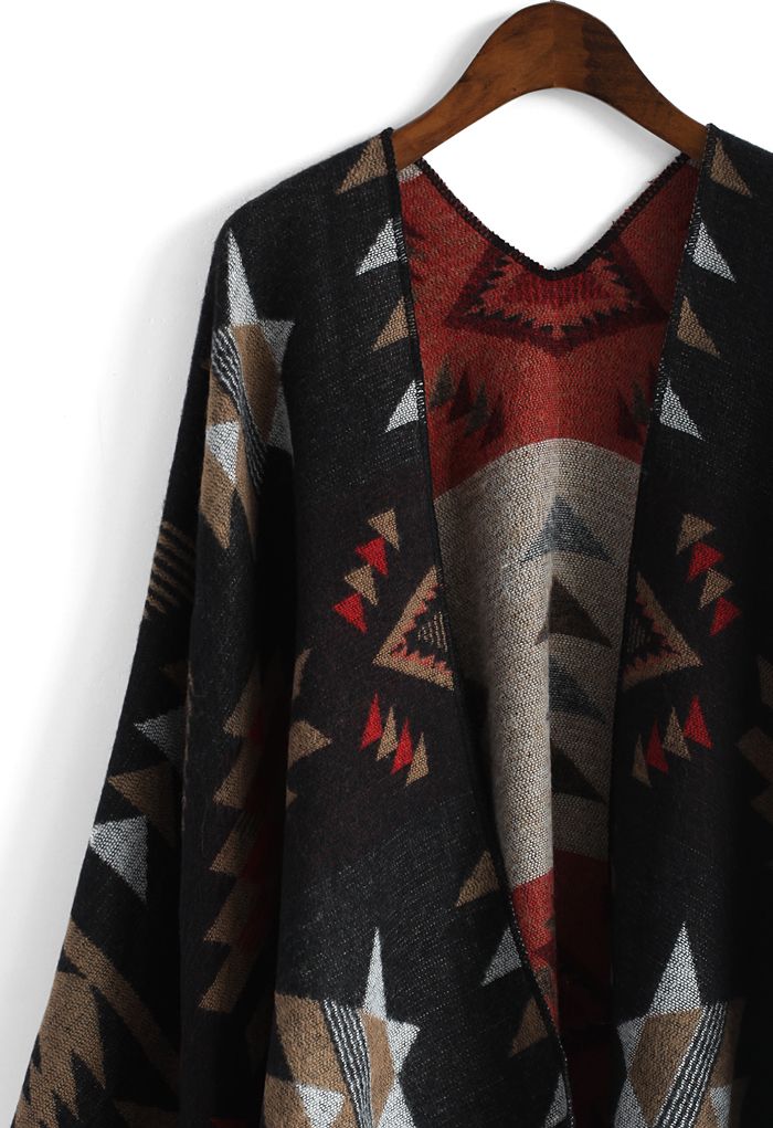 Chic Aztec Blanket Cape