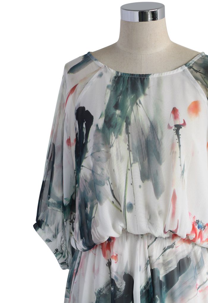 Paint in Grace Watercolor Maxi Dress
