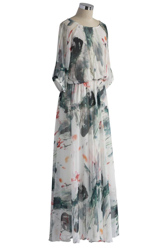 Paint in Grace Watercolor Maxi Dress