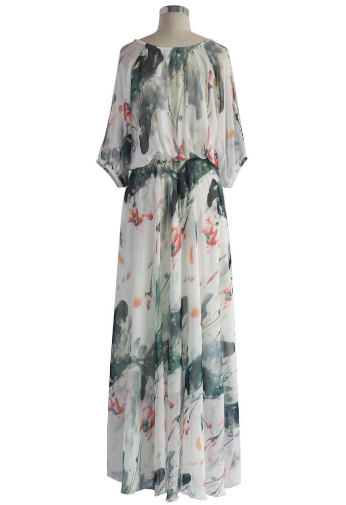 Paint in Grace Watercolor Maxi Dress