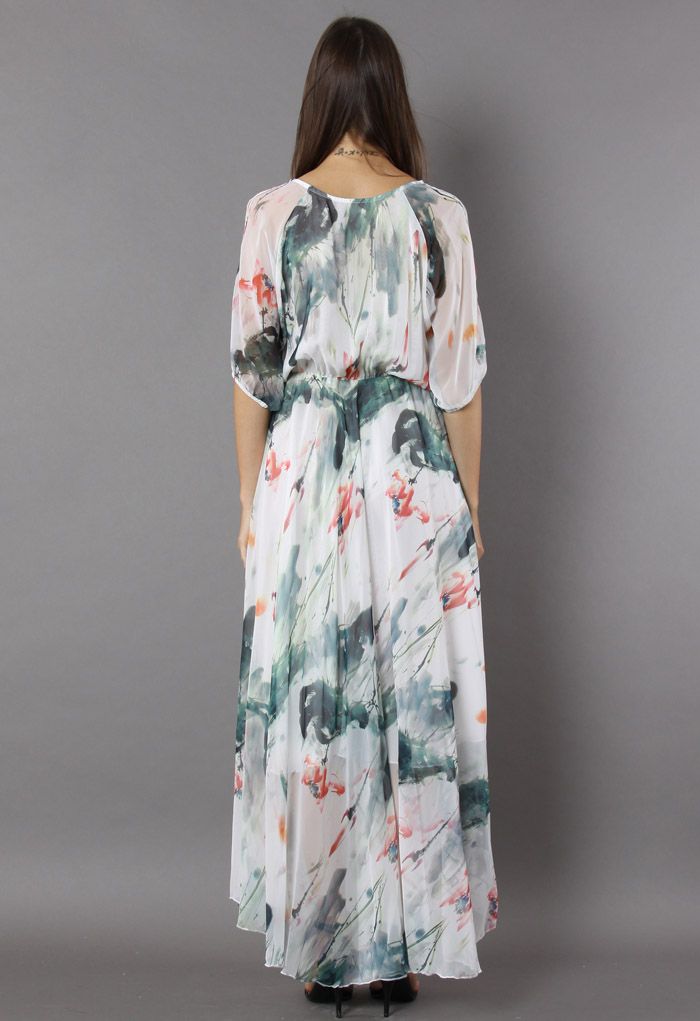 Paint in Grace Watercolor Maxi Dress
