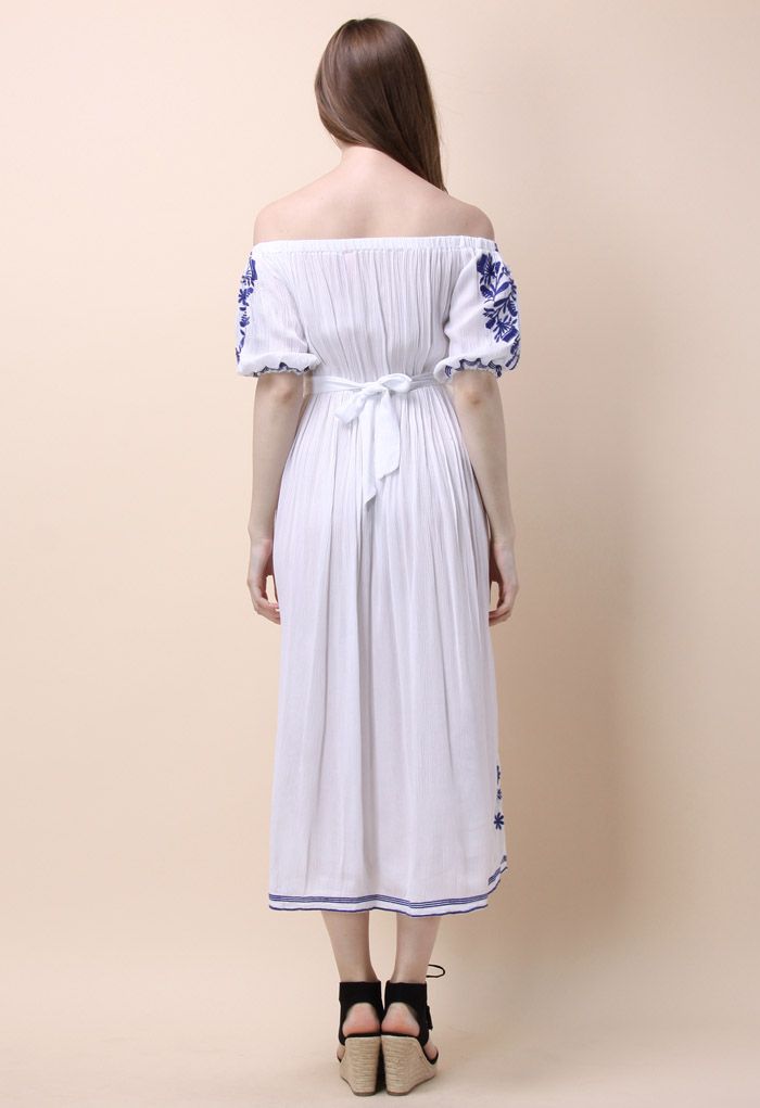 Boho Nymph Off-shoulder Maxi Dress in White