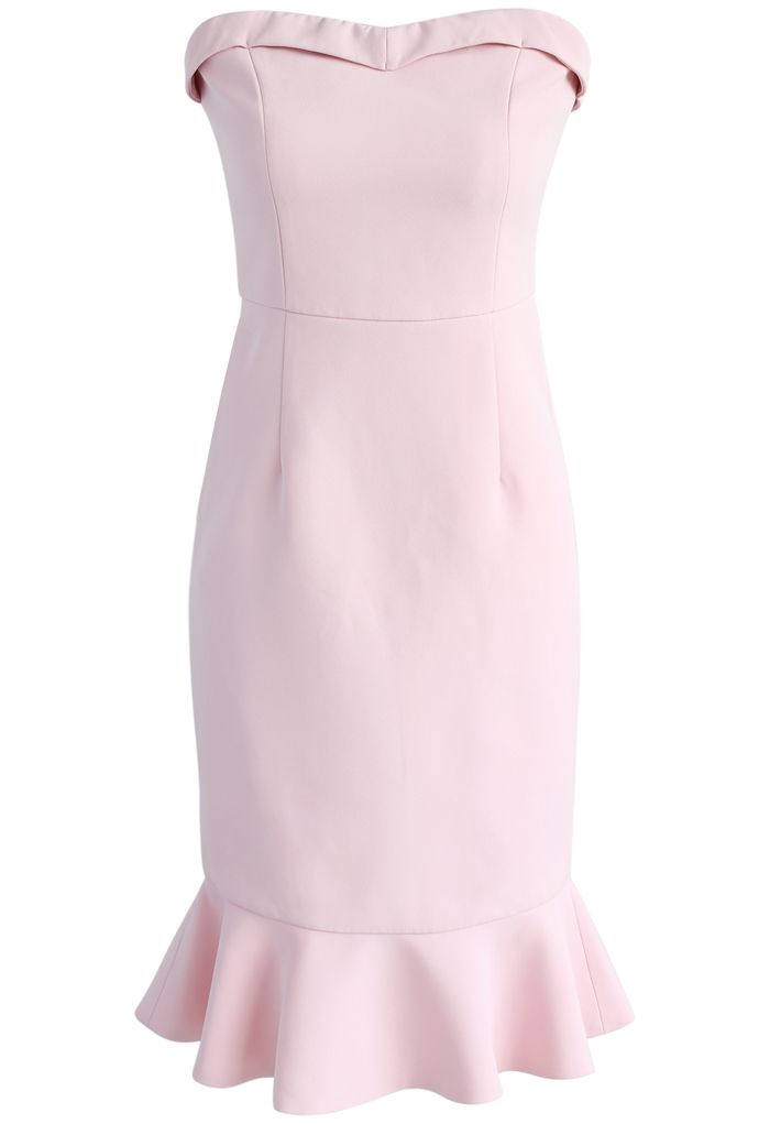 Simple Sophistication Strapless Body-con Dress in Pink