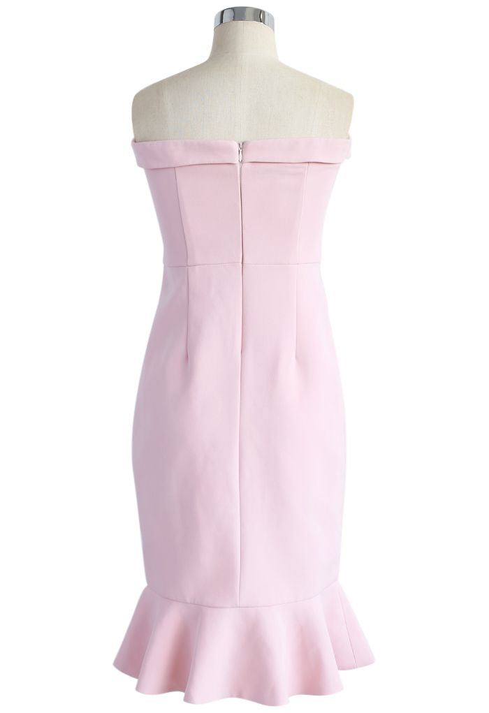 Simple Sophistication Strapless Body-con Dress in Pink