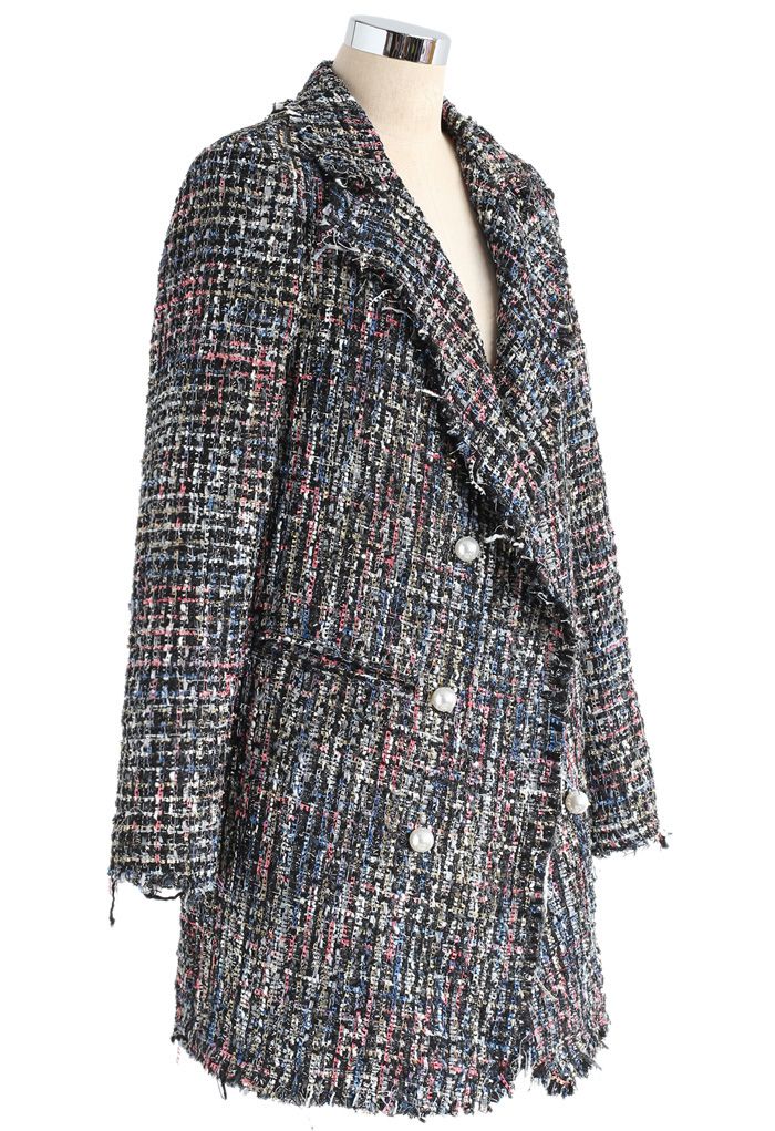 Flickering Attraction Double Breasted Tweed Coat 