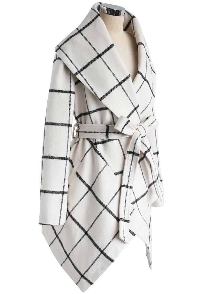 Prairie Grid Rabato Coat in White