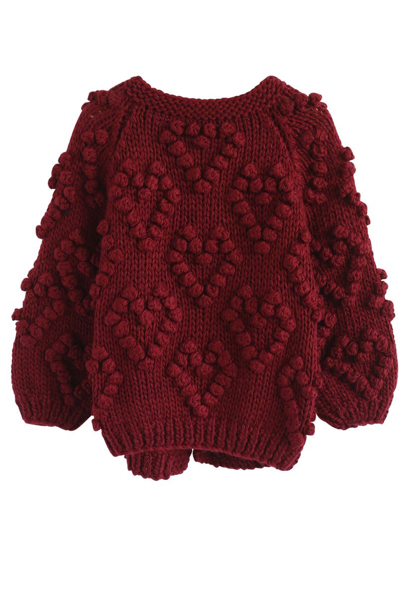 Knit Your Love Cardigan in Wine
