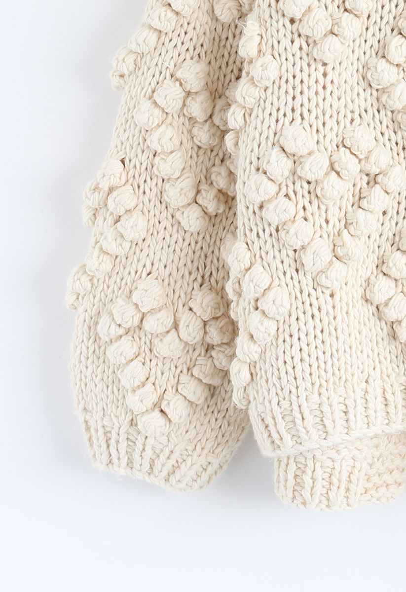 Knit Your Love Cardigan in Ivory For Kids