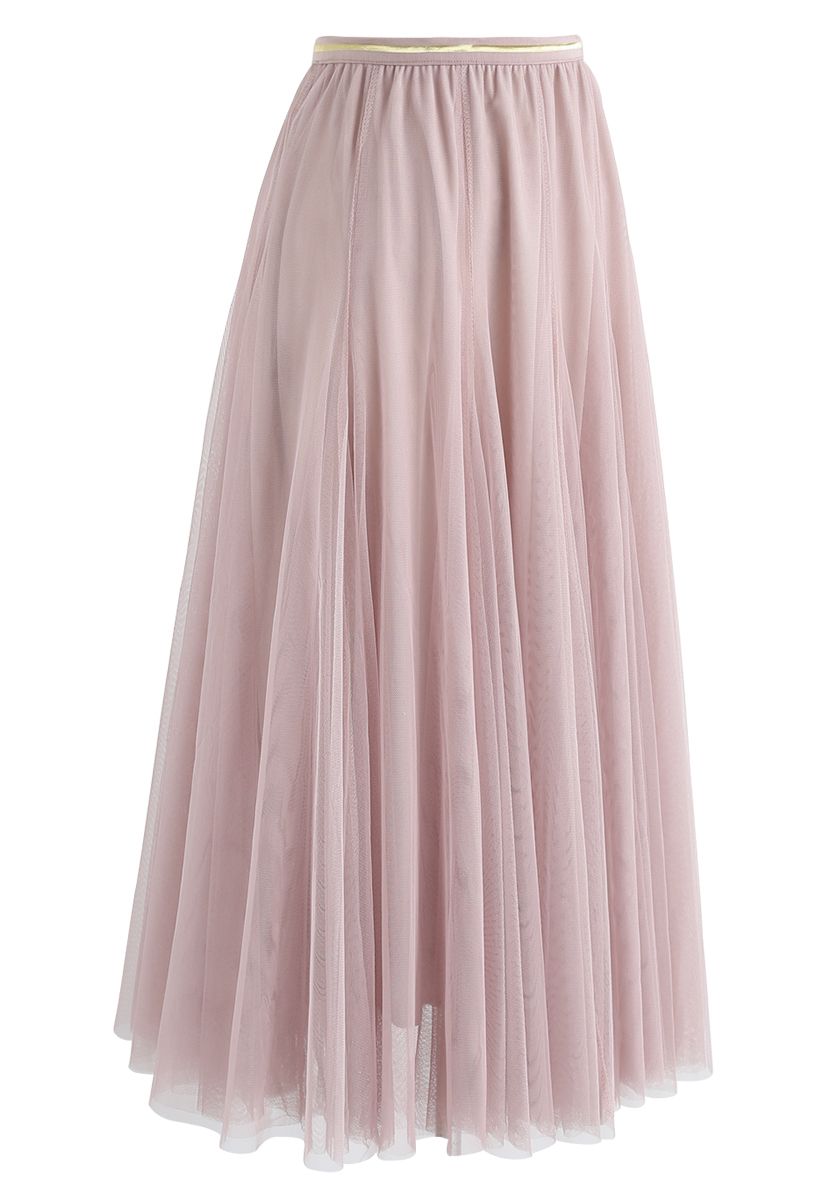 My Secret Garden Tulle Maxi Skirt in Pink