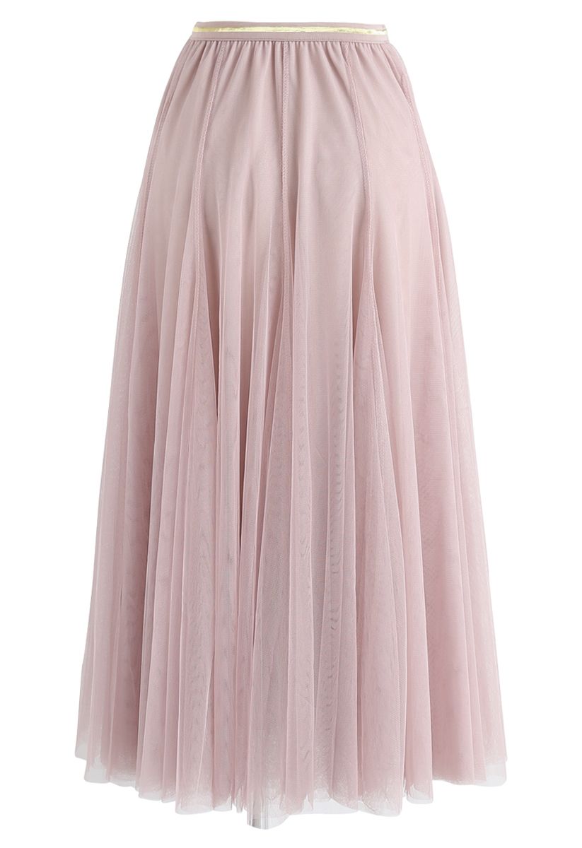 My Secret Garden Tulle Maxi Skirt in Pink