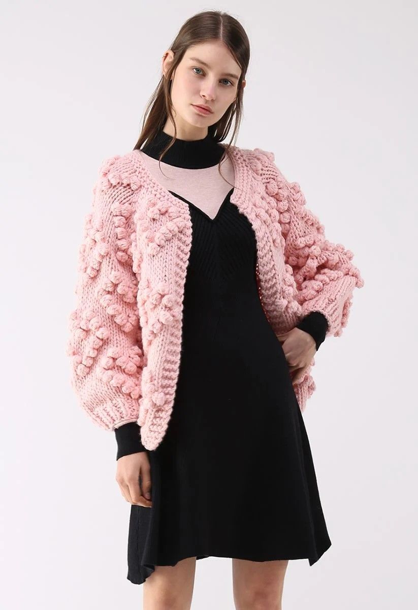 Knit Your Love Cardigan in Pink