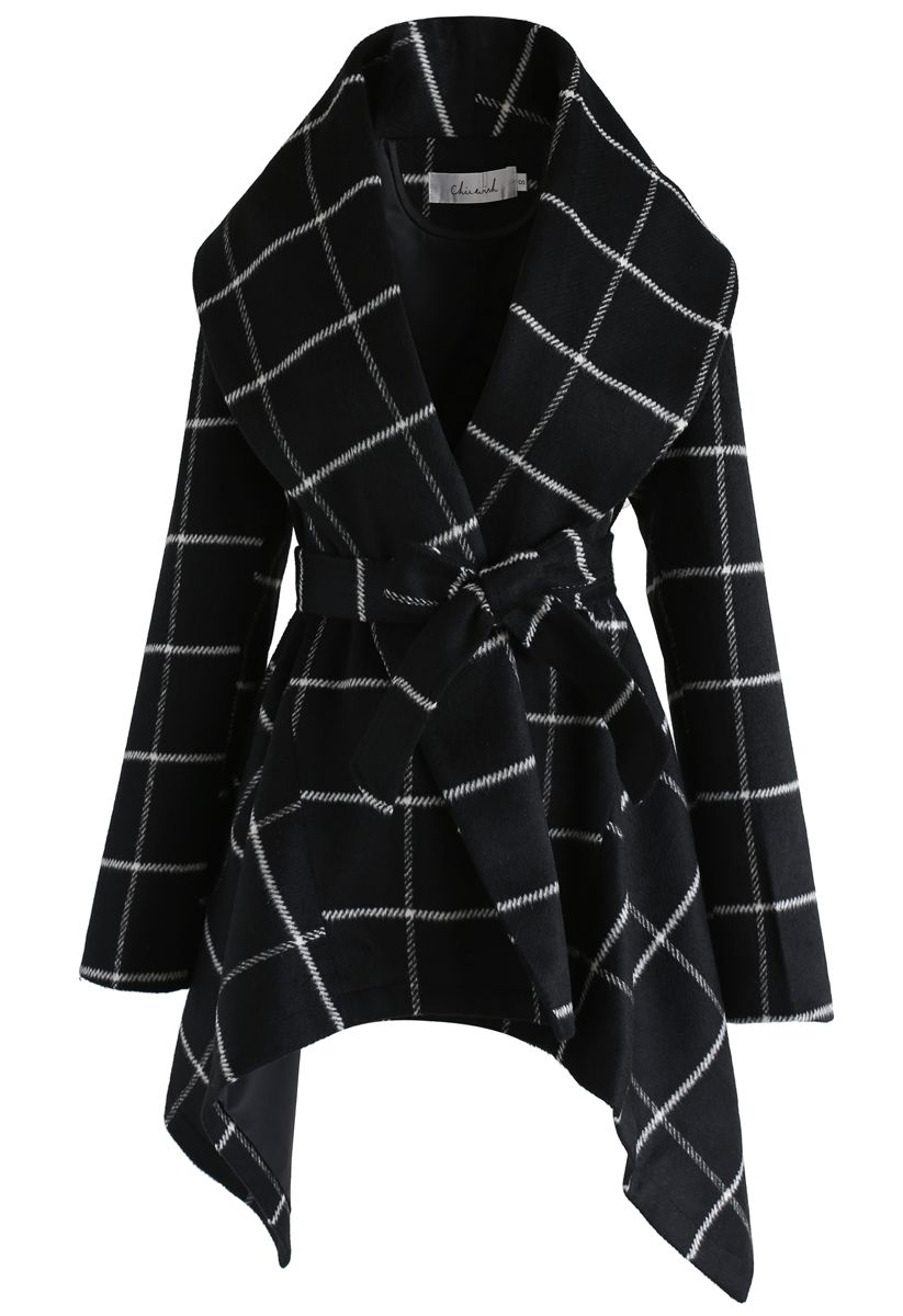Prairie Grid Rabato Coat in Black