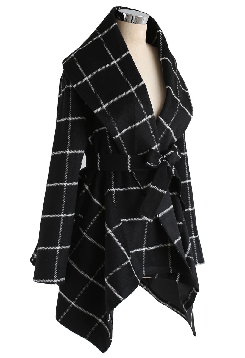 Prairie Grid Rabato Coat in Black