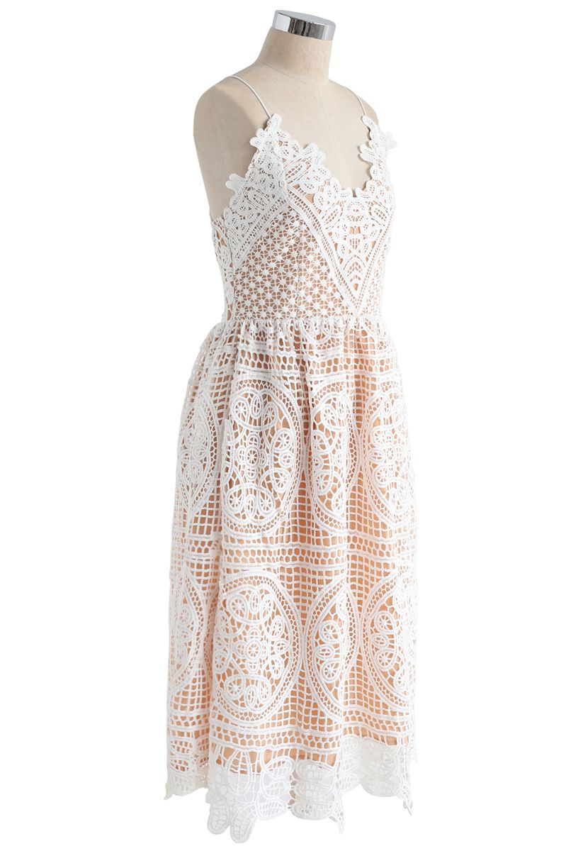 Moonlit Night Cross Back Crochet Cami Dress