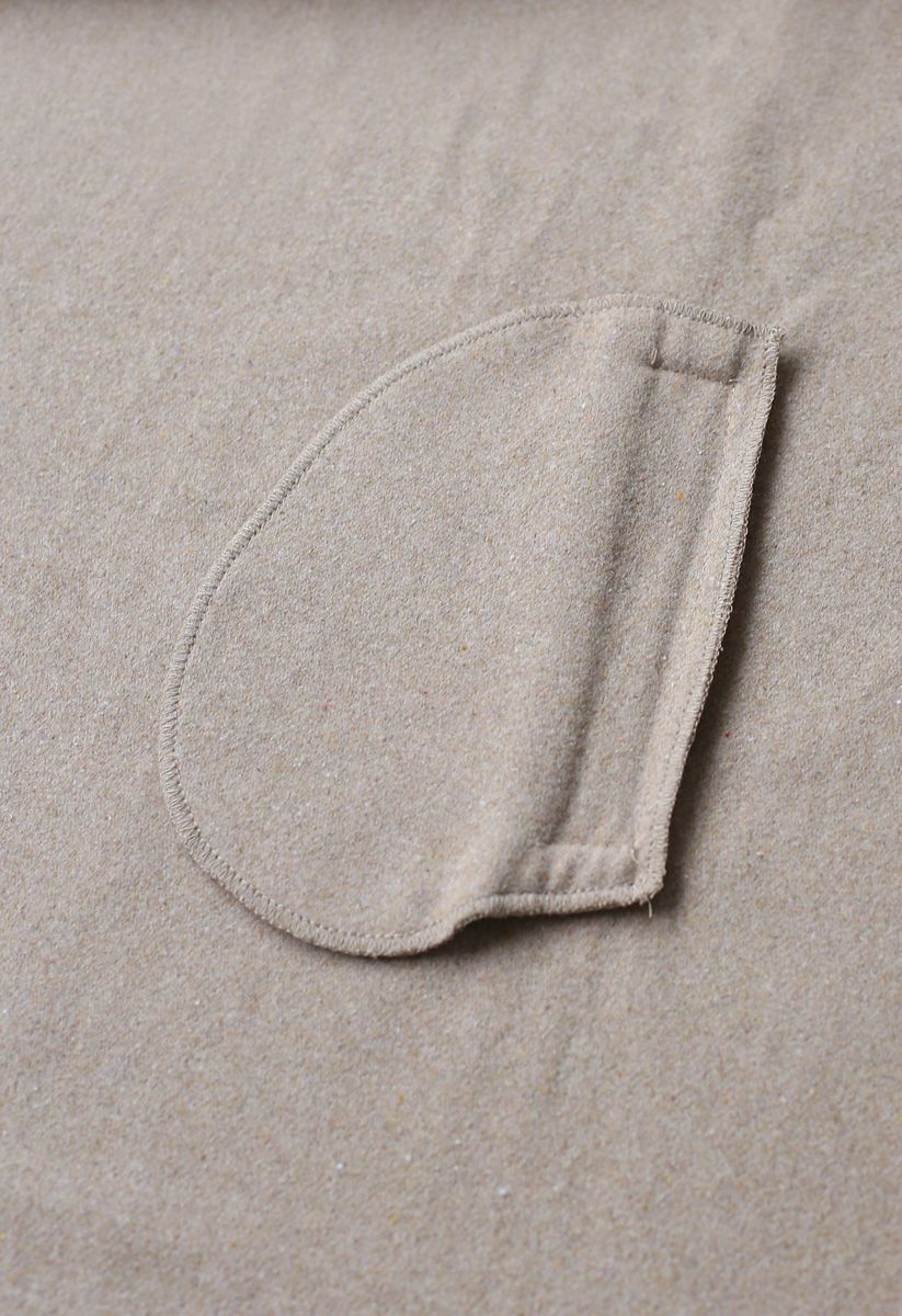 Free Myself Open Front Wool-Blend Coat in Sand