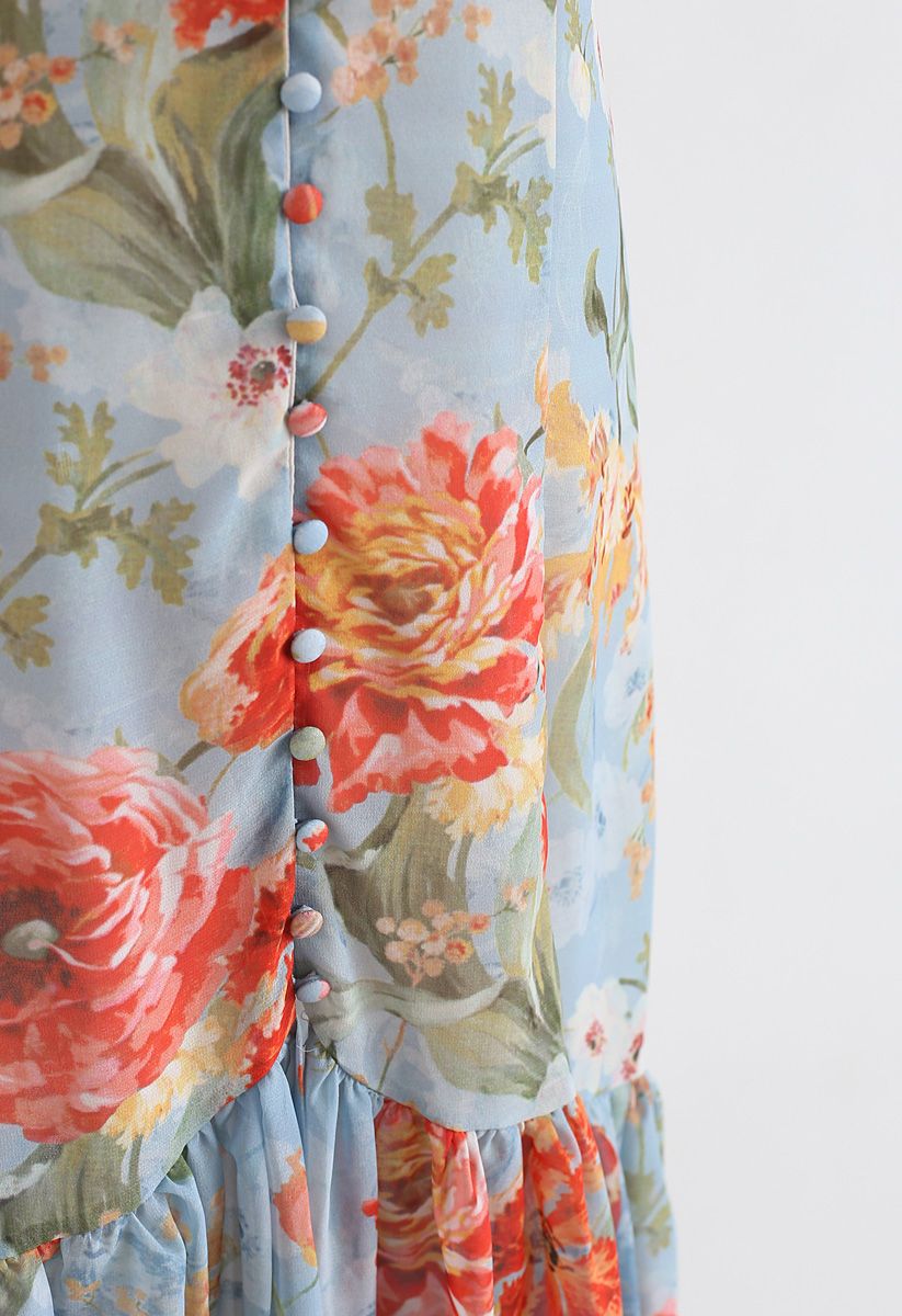 Garden Glamour Watercolor V-neck Dress