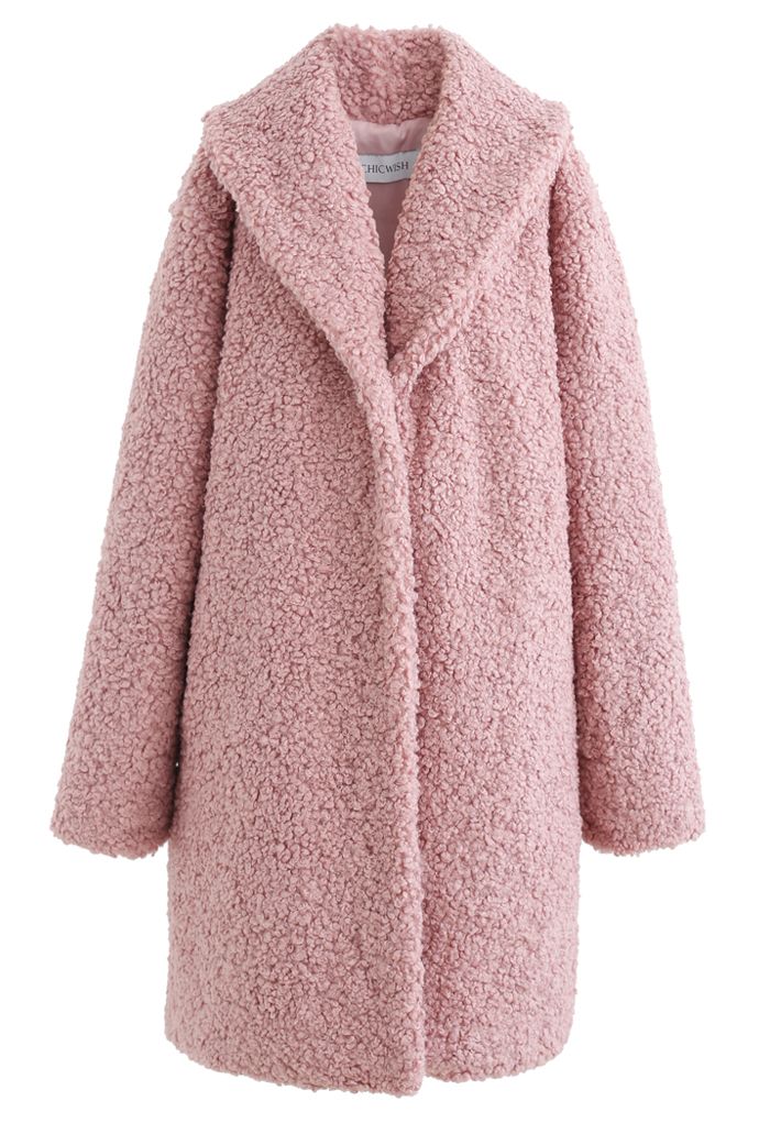 Feeling of Warmth Faux Fur Longline Coat in Mauve