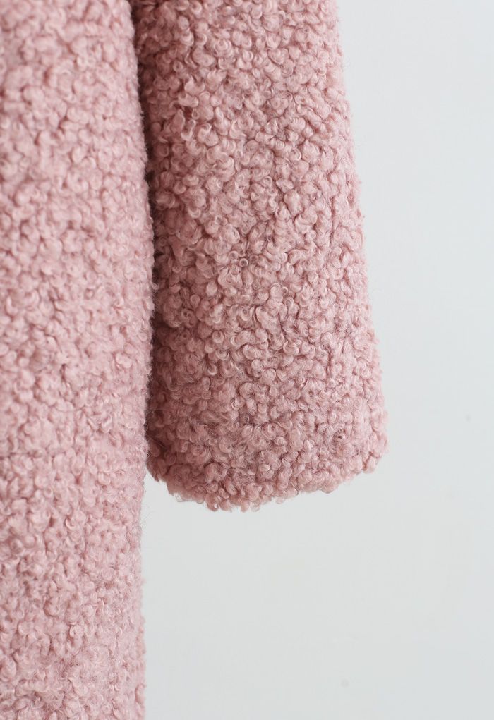 Feeling of Warmth Faux Fur Longline Coat in Mauve