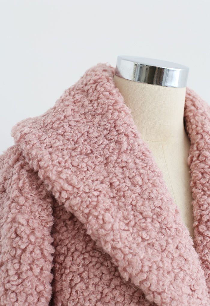 Feeling of Warmth Faux Fur Longline Coat in Mauve