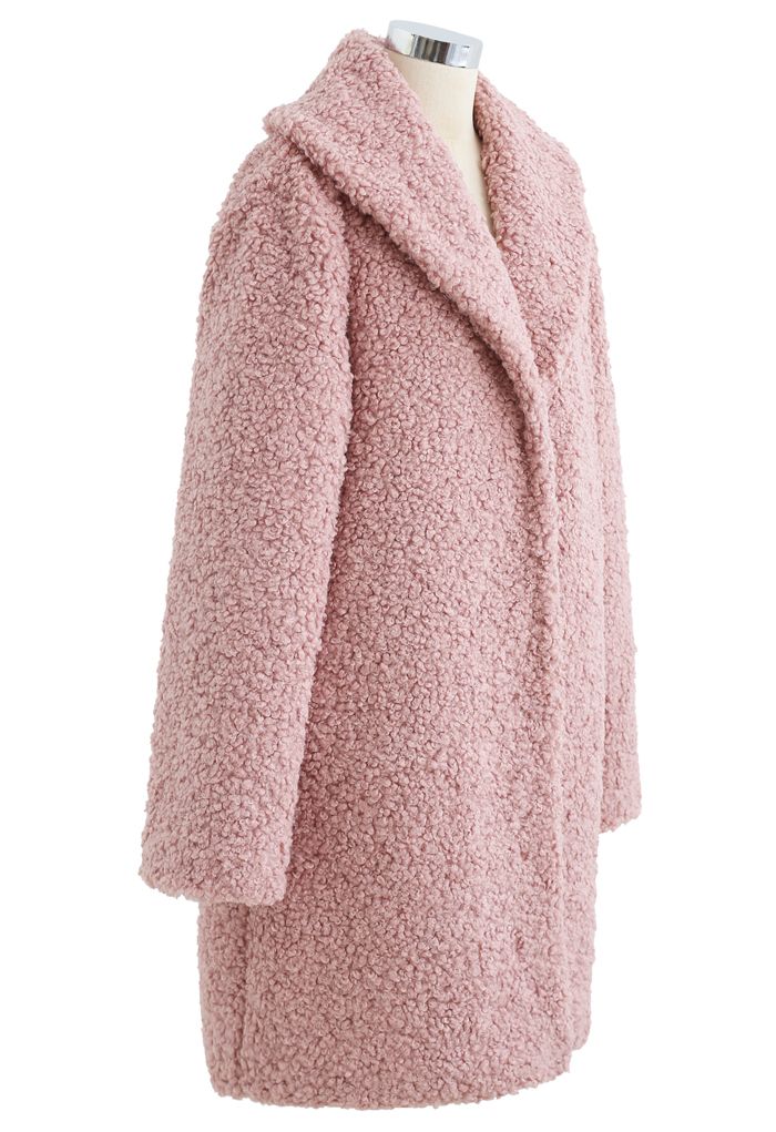 Feeling of Warmth Faux Fur Longline Coat in Mauve