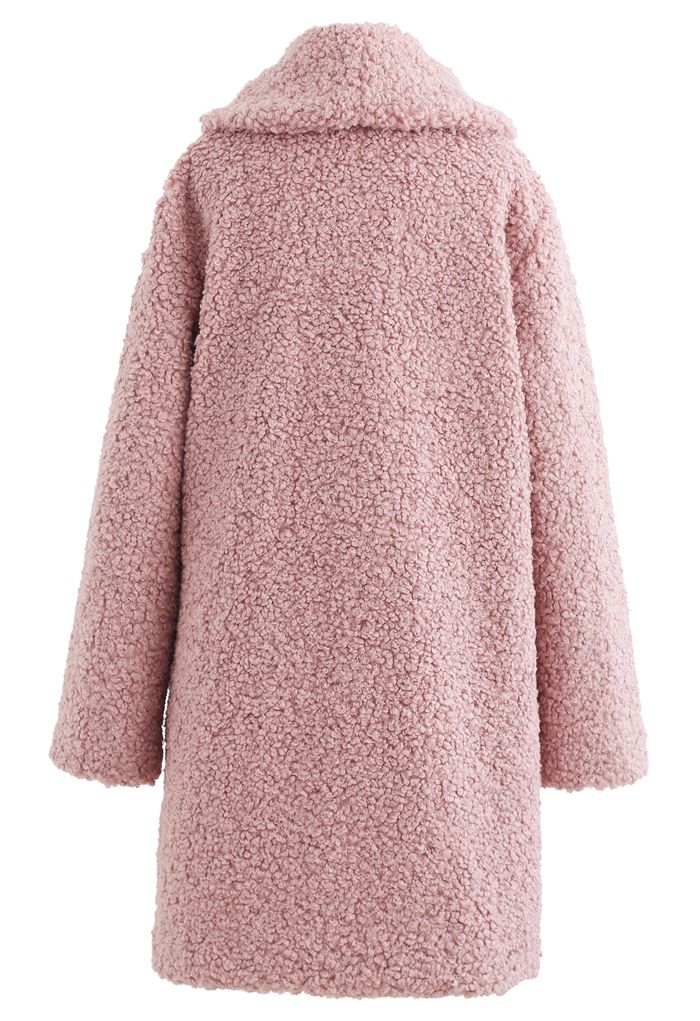 Feeling of Warmth Faux Fur Longline Coat in Mauve
