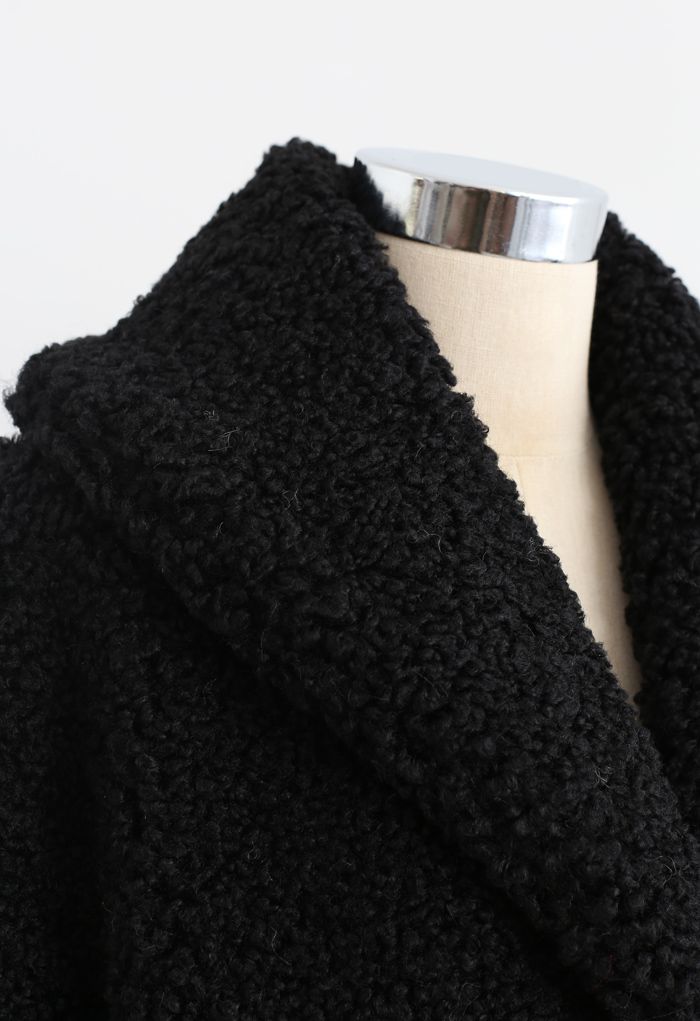 Feeling of Warmth Faux Fur Longline Coat in Black