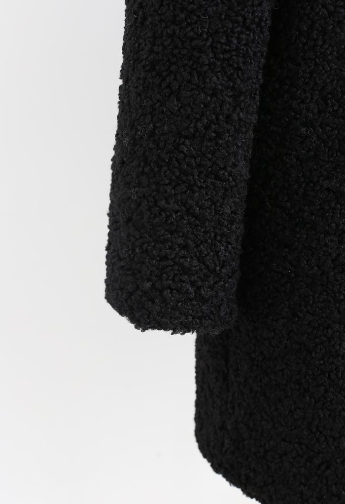 Feeling of Warmth Faux Fur Longline Coat in Black