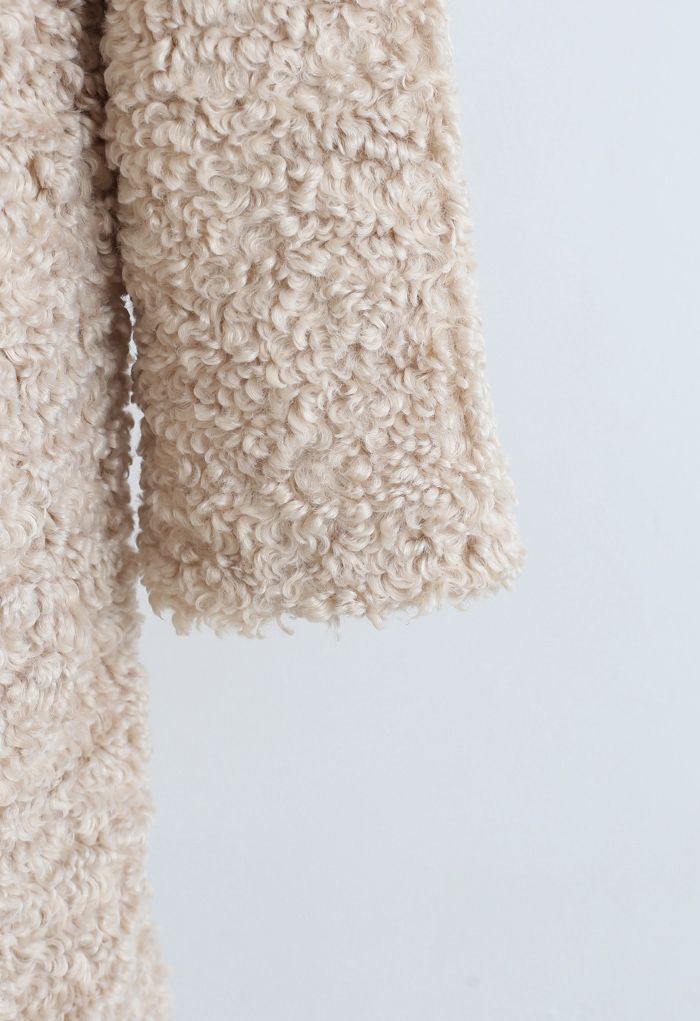 Feeling of Warmth Faux Fur Longline Coat in Sand