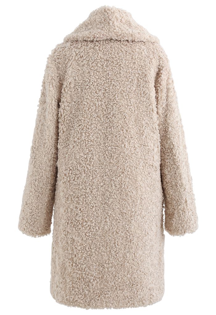 Feeling of Warmth Faux Fur Longline Coat in Sand