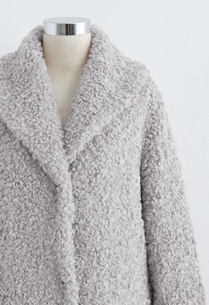 Feeling of Warmth Faux Fur Longline Coat in Grey