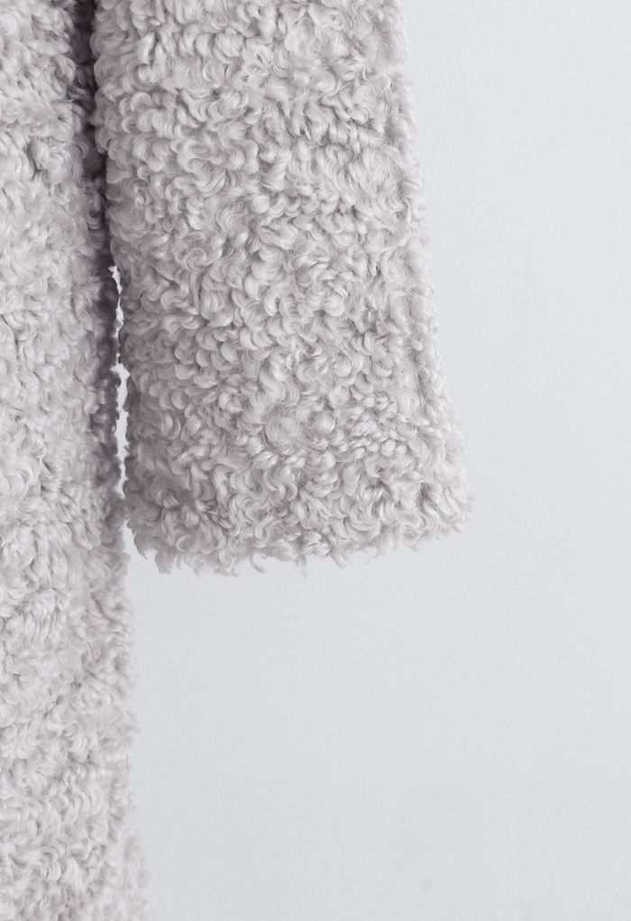 Feeling of Warmth Faux Fur Longline Coat in Grey