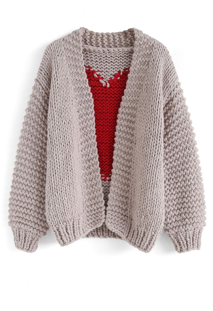 Key to My Heart Hand Knit Chunky Cardigan