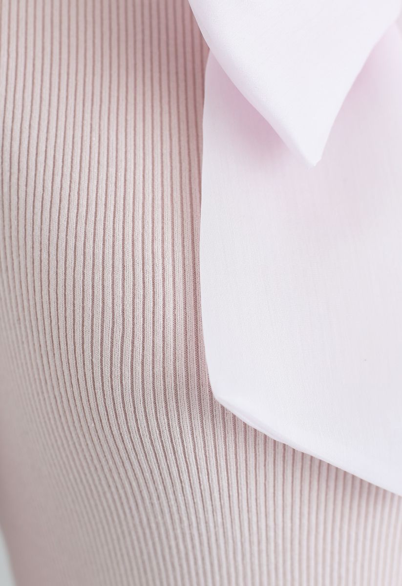 Fancy with Bowknot Knit Top in Pink