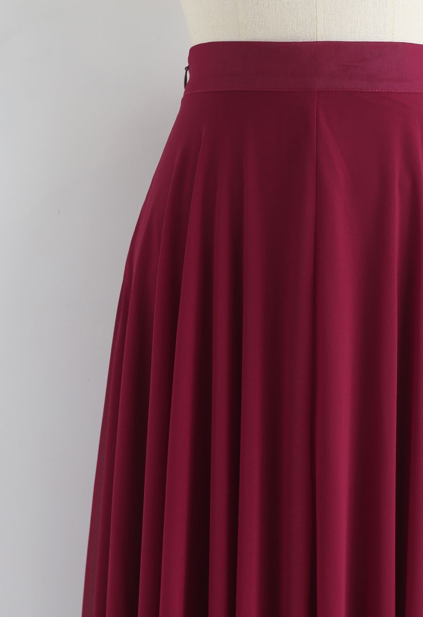 Timeless Favorite Chiffon Maxi Skirt in Wine