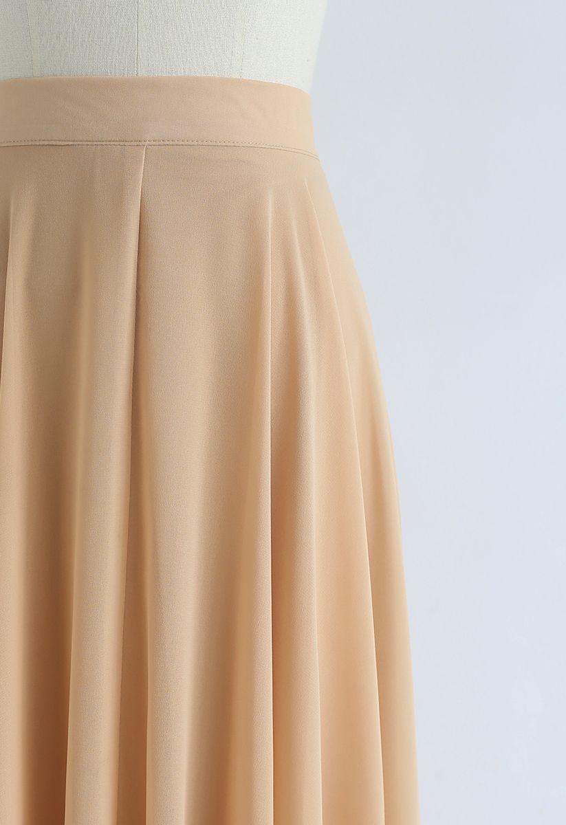 Timeless Favorite Chiffon Maxi Skirt in Light Tan