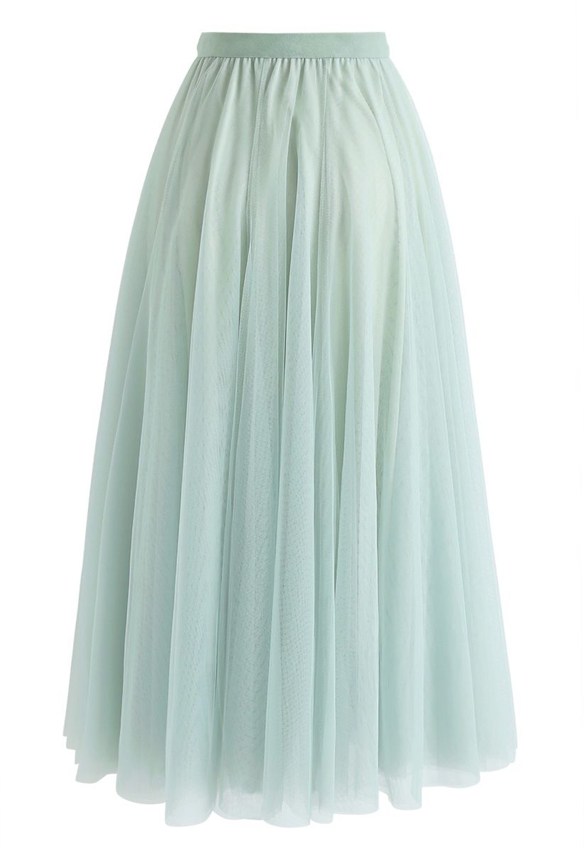 My Secret Garden Tulle Maxi Skirt in Mint
