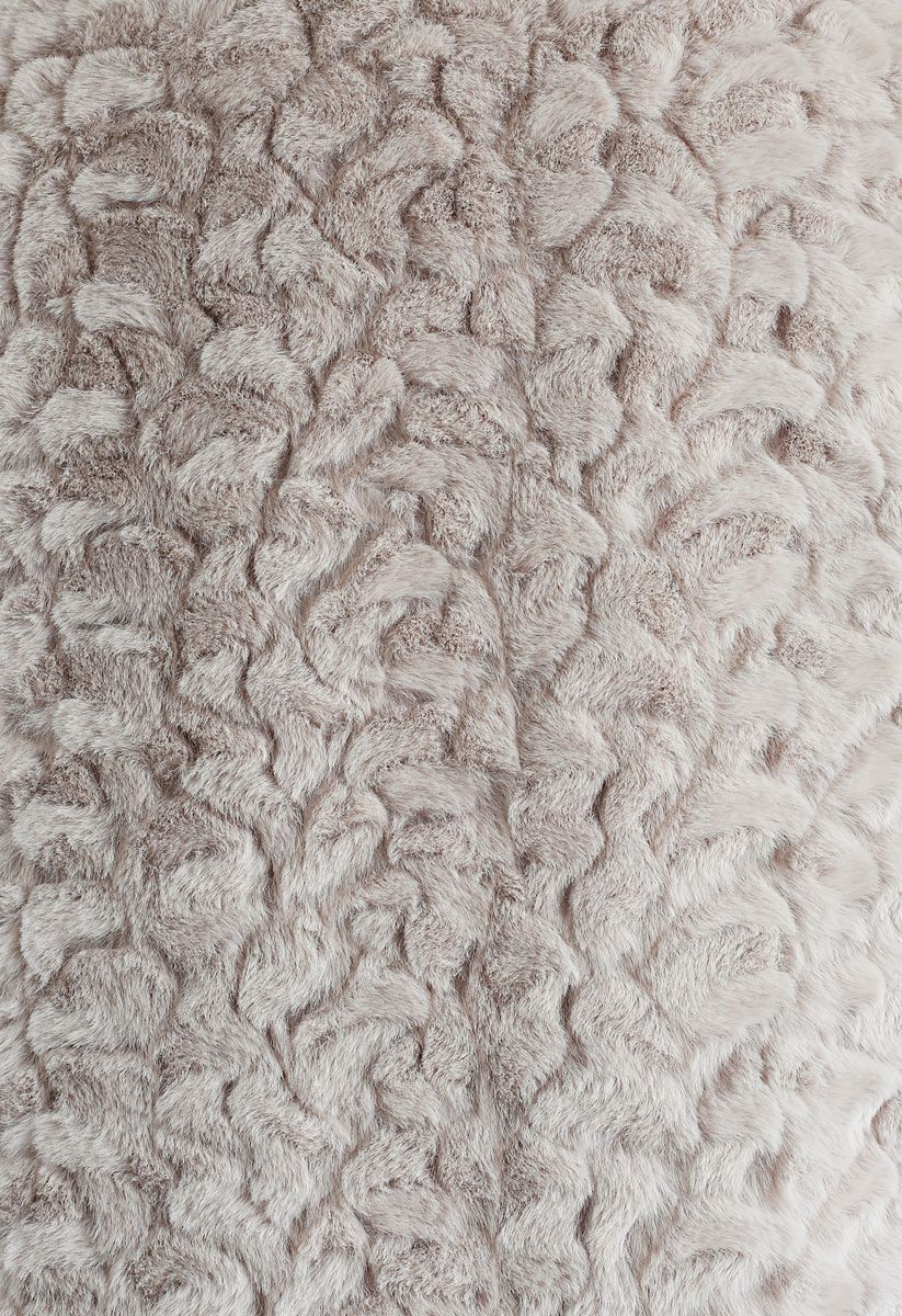 Faux Fur Mid-Length Vest in Sand