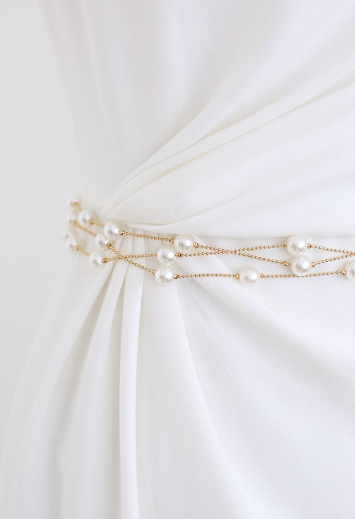 Pearl Layered Gold Chain Belt