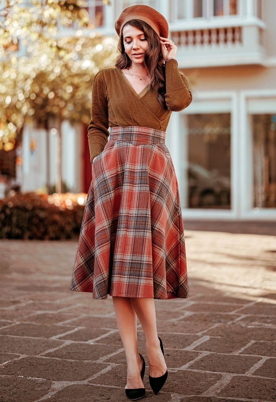 Mesh Overlay Long Sleeve Wrap Crop Knit Top in Caramel