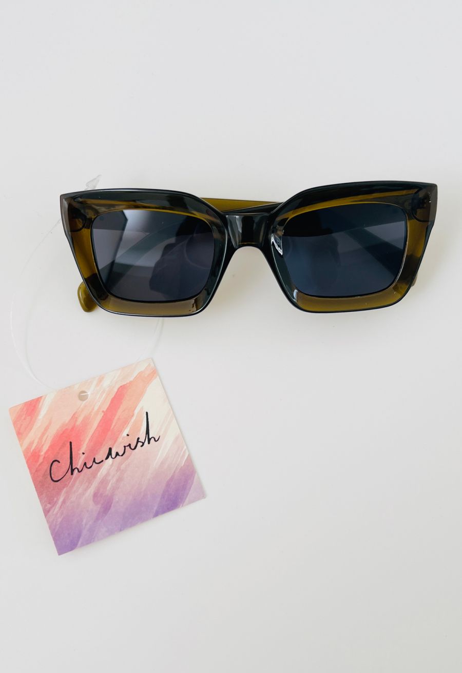 Glossy Wide-Rim Sunglasses