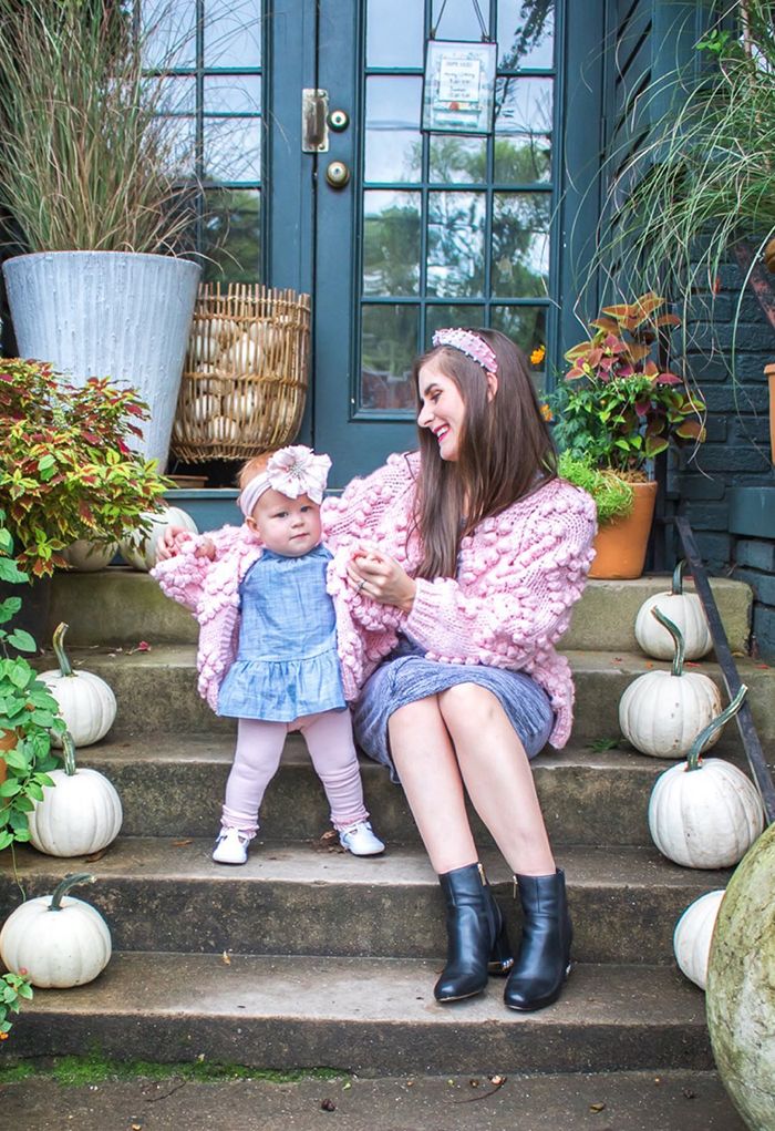 Knit Your Love Cardigan in Pink For Kids