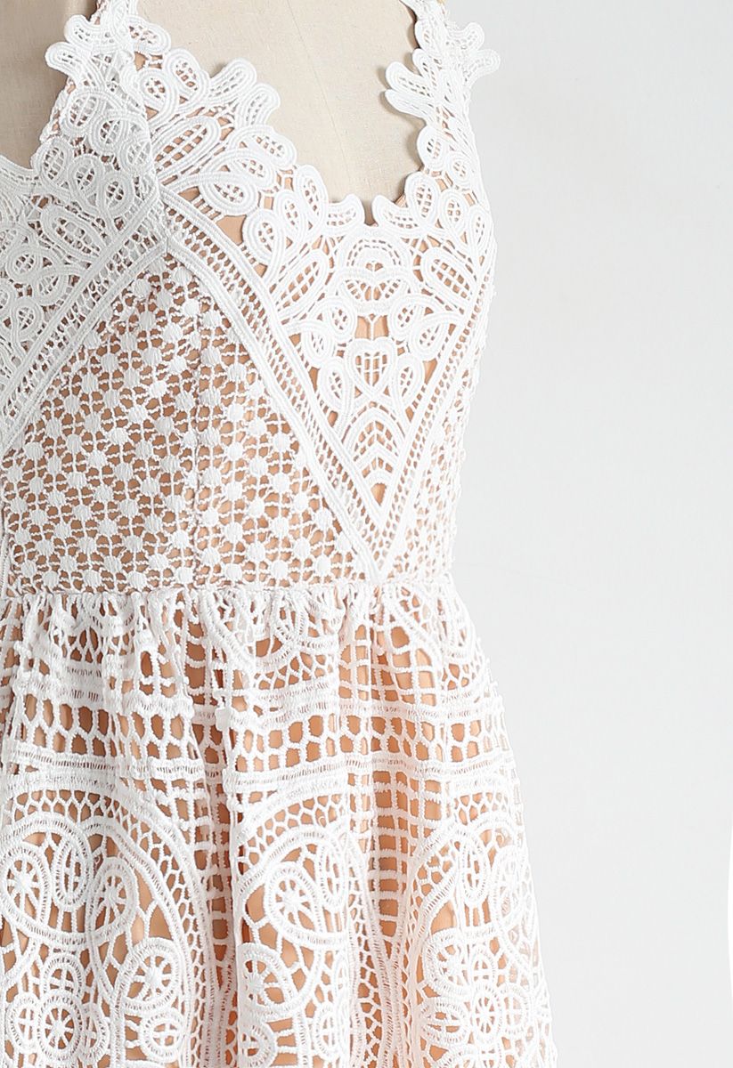 Moonlit Night Cross Back Crochet Cami Dress