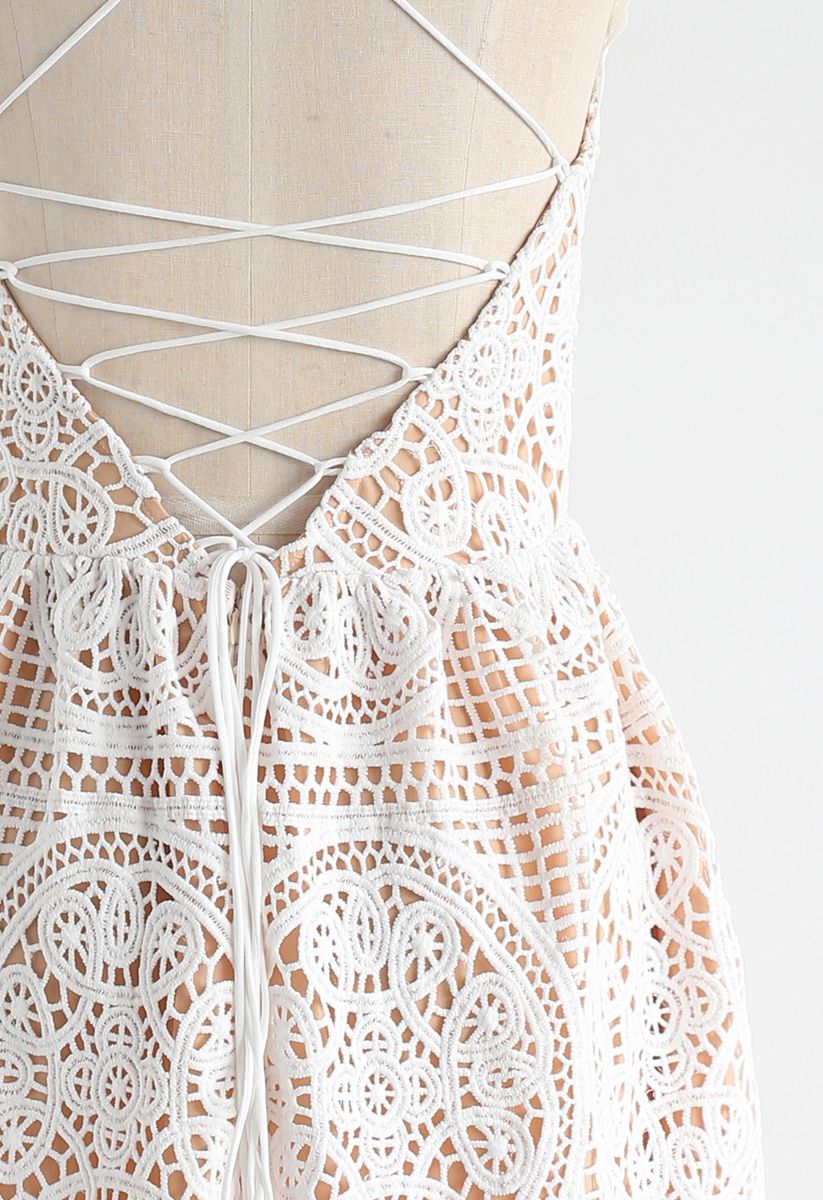 Moonlit Night Cross Back Crochet Cami Dress