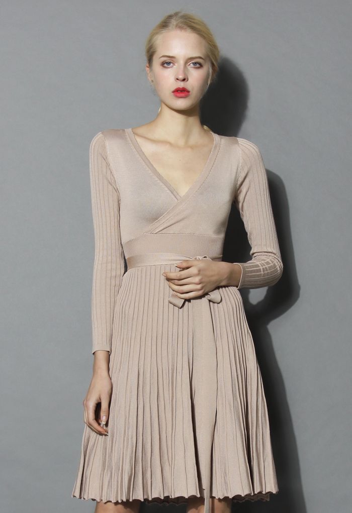 Embrace a Lithe Knitted Dress in Nude